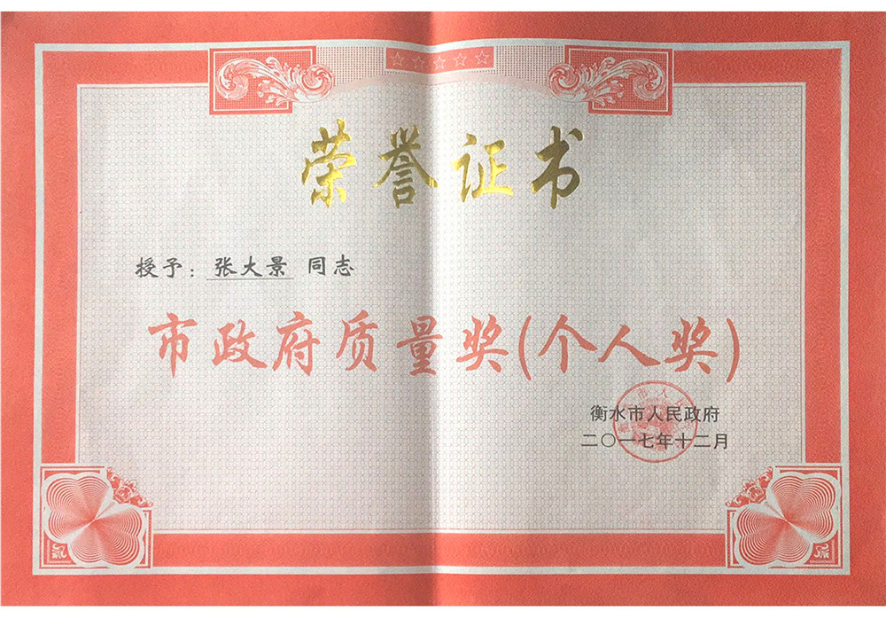 市政府质量奖（个人）